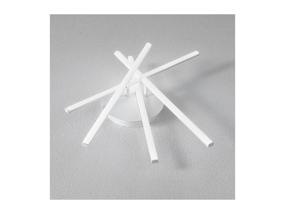 Plafonnier LED moderne Tullia 40W 2200lm lumière naturelle 4000K, géométrique blanc, aluminium et silicone, LED intégrée