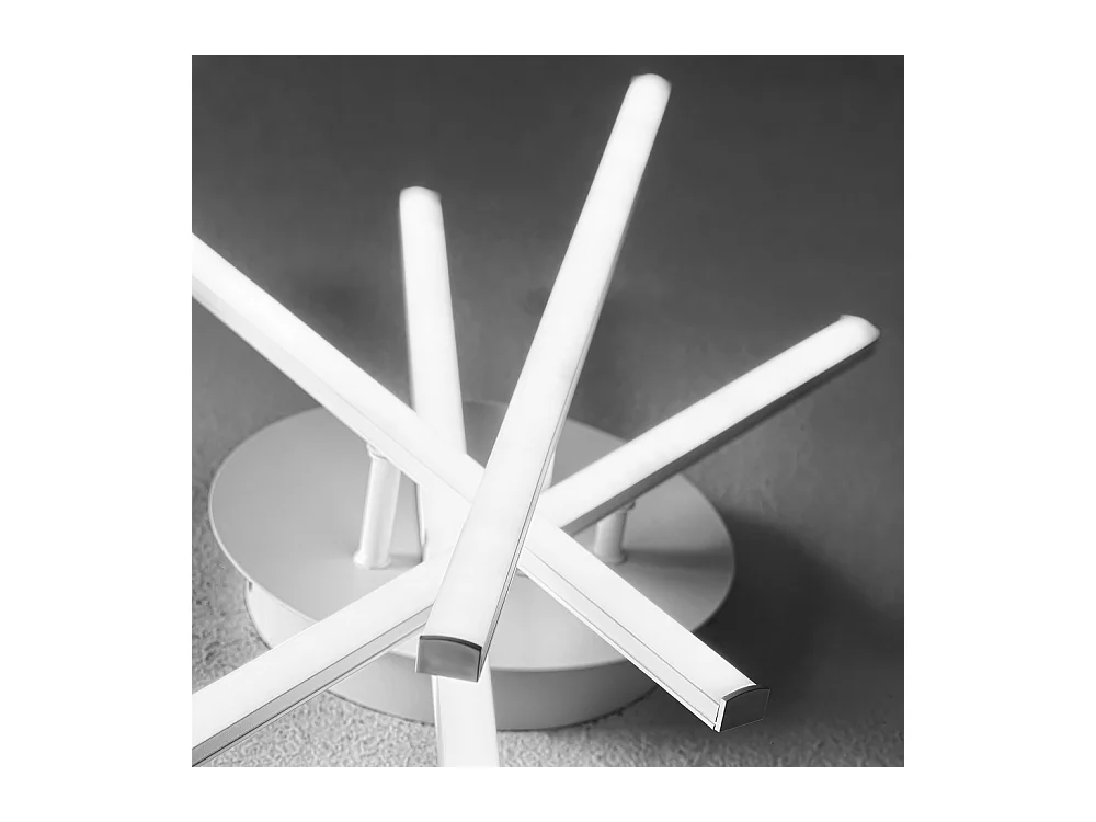 Plafonnier LED moderne Tullia 40W 2200lm lumière naturelle 4000K, géométrique blanc, aluminium et silicone, LED intégrée