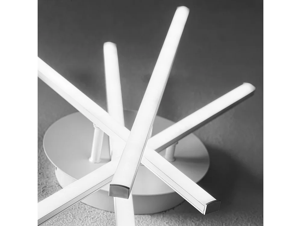 Plafonnier LED moderne Tullia 40W 2200lm lumière naturelle 4000K, géométrique blanc, aluminium et silicone, LED intégrée