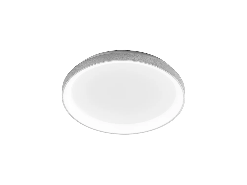 Krizia - Luminária de teto LED regulável 38W 3000K - Luz quente 3300lm, difusor opalino, moldura branca acetinada, IP20, diâmetro 27 cm, design moderno