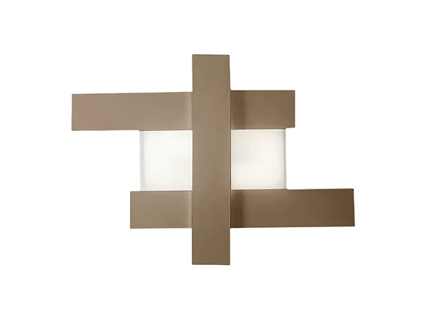 Applique led design moderno 30W tortora - Struttura geometrica in acciaio, luce calda 3000K, 2620lm, larghezza 65,5 cm, IP20