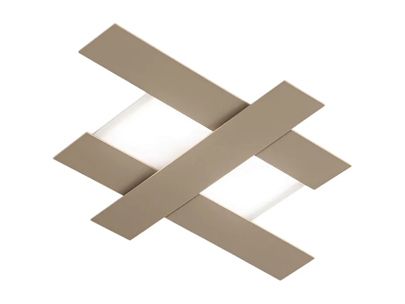 LED-Wandleuchte im modernen Design, 30 W, taubengrau - Geometrische Stahlstruktur, 3000 K warmes Licht, 2620 lm, Breite 65,5 cm, IP20