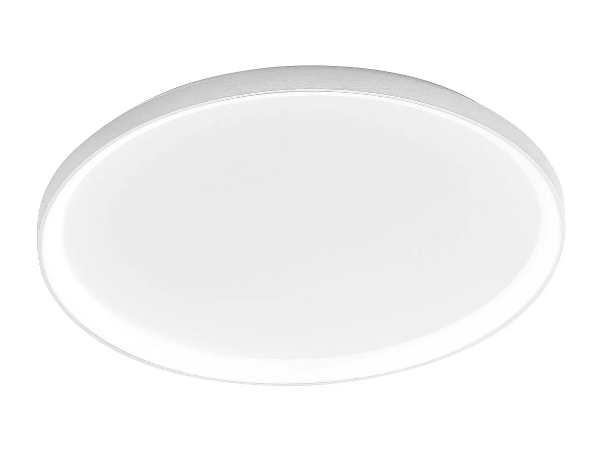 Krizia – Plafonnier LED 80W dimmable, 5800lm, 3000K, diffuseur opale, aluminium blanc satiné, Ø70 cm, design moderne, IP20