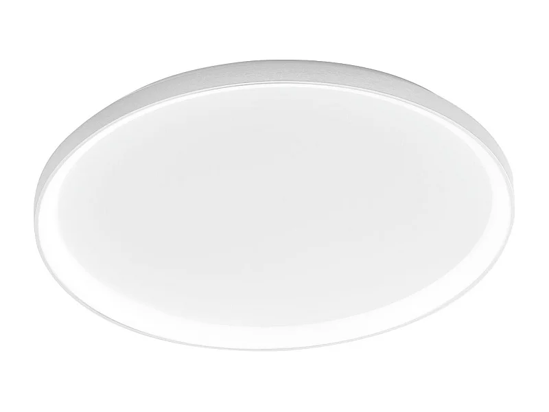Krizia – Plafonnier LED 80W dimmable, 5800lm, 3000K, diffuseur opale, aluminium blanc satiné, Ø70 cm, design moderne, IP20