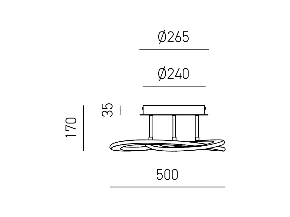 Plafonnier LED moderne Yara 30W dimmable lumière chaude 3000K, design anneau en aluminium blanc 50x17cm, 1300lm, LED intégrée IP20