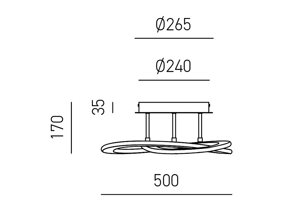 Plafonnier LED moderne Yara 30W dimmable lumière chaude 3000K, design anneau en aluminium blanc 50x17cm, 1300lm, LED intégrée IP20