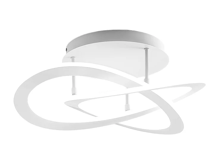 Nowoczesna lampa sufitowa LED Yara 50W ściemnialna 3000K ciepłe światło, biały aluminiowy pierścień, 70x17cm, 2400lm, zintegrowana dioda LED IP20