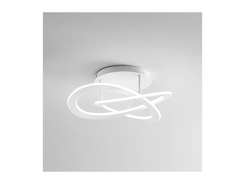 Yara moderne LED-Deckenleuchte 50W dimmbar 3000K warmes Licht, weißes Aluminium-Ringdesign 70x17cm, 2400lm, integrierte LED IP20