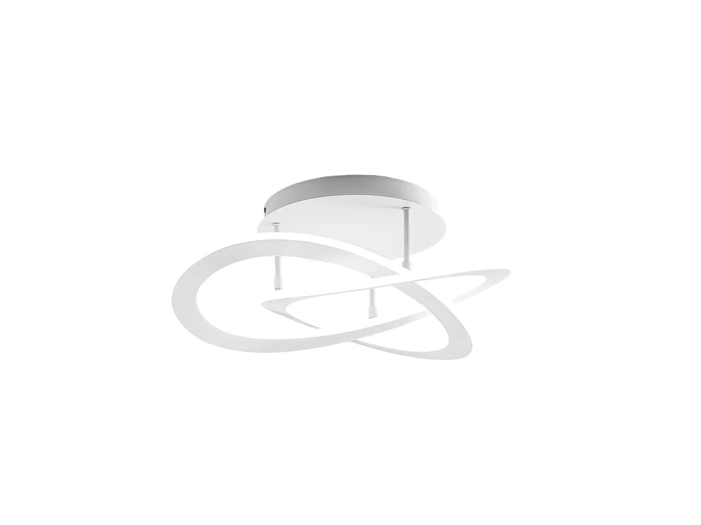 Yara 50W modern LED ceiling light, dimmable, 3000K warm light, white aluminum ring design, 70x17cm, 2400lm, integrated LED IP20
