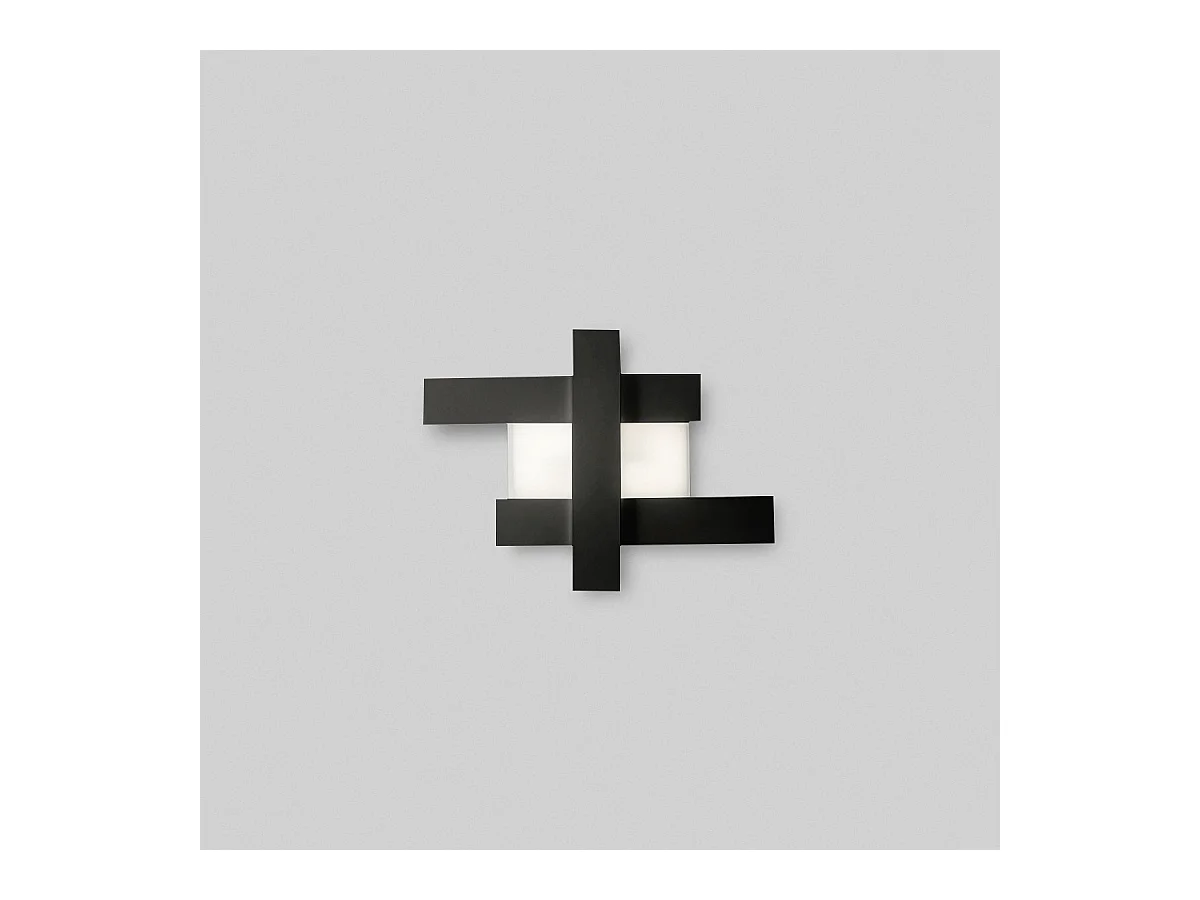 Aplique LED de diseño moderno 30W negro - Estructura geométrica de acero, luz cálida 3000K, 2620lm, ancho 65,5 cm, IP20