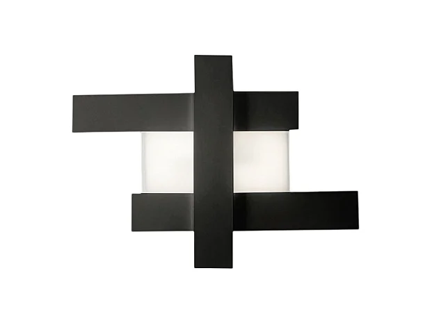 LED-Wandleuchte im modernen Design, 30 W, Schwarz – Geometrische Stahlstruktur, 3000 K warmes Licht, 2620 lm, Breite 65,5 cm, IP20