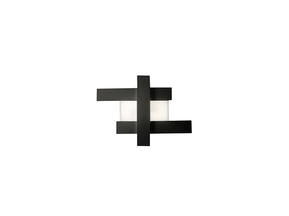 Aplique LED de pared de diseño moderno negro de 30 W - Estructura geométrica de acero, luz cálida de 3000 K, 2620 lm, ancho 65,5 cm, IP20