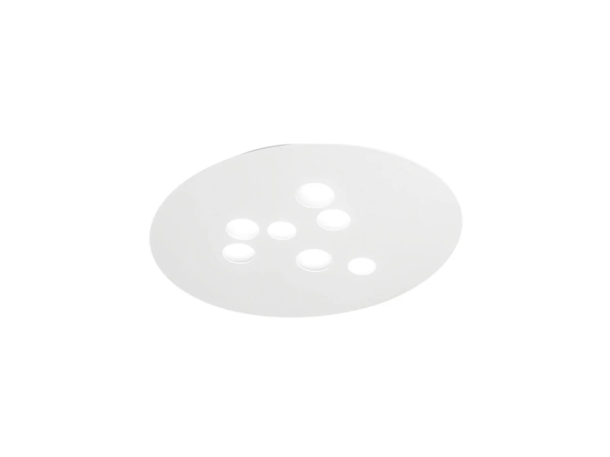 Plafonnier Luna en métal blanc 72,5x60cm, 7 lumières GX53 max 7x8W, design rond moderne, ampoules non incluses