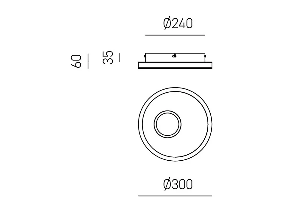 Applique LED Melania 30W blanche, 1300lm, lumière chaude 3000K, aluminium et méthacrylate satiné, d.30cm