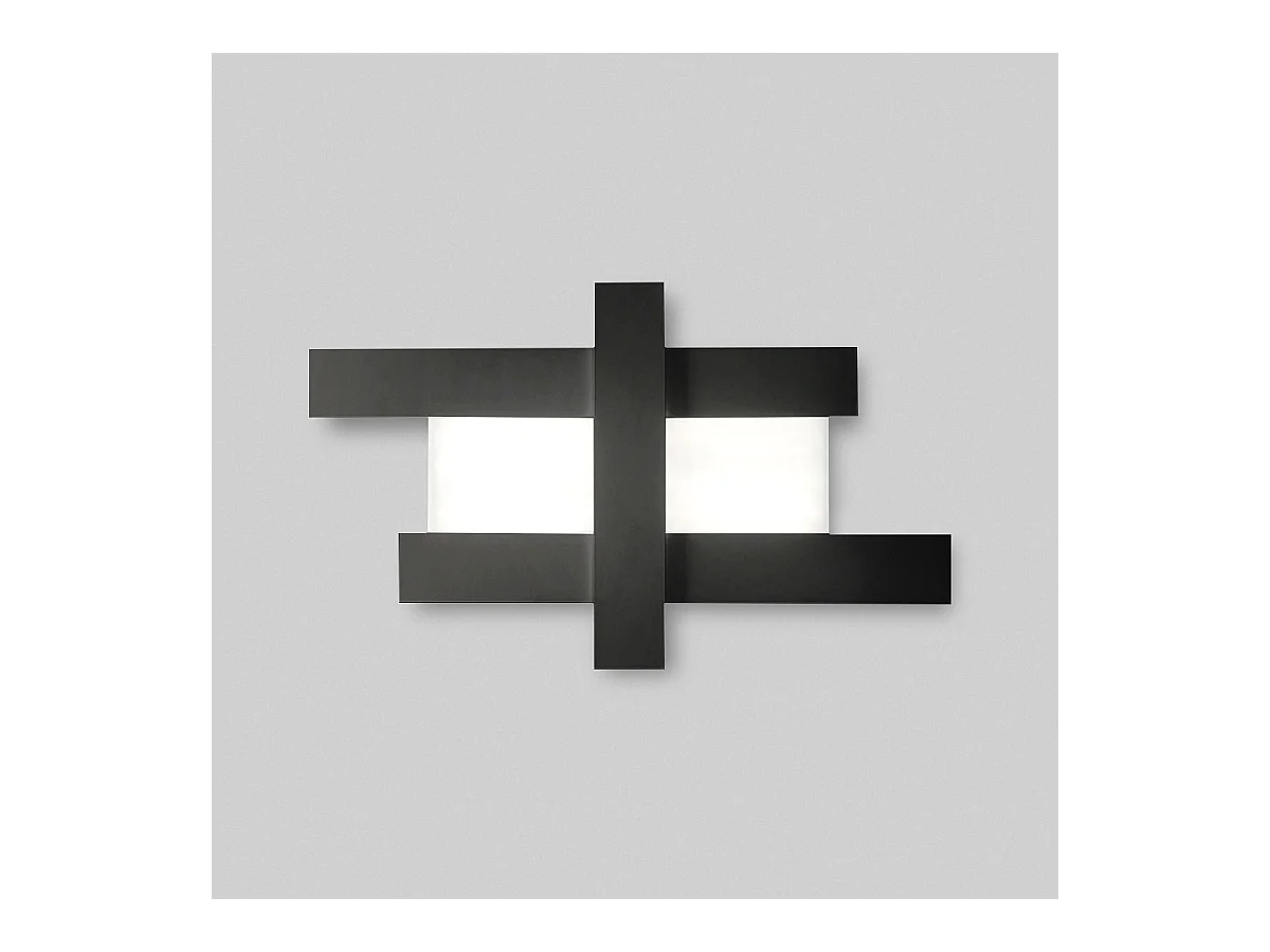 Aplique LED de diseño moderno negro 50W - Estructura geométrica de acero, luz cálida 3000K, 2620lm, ancho 104 cm, IP20