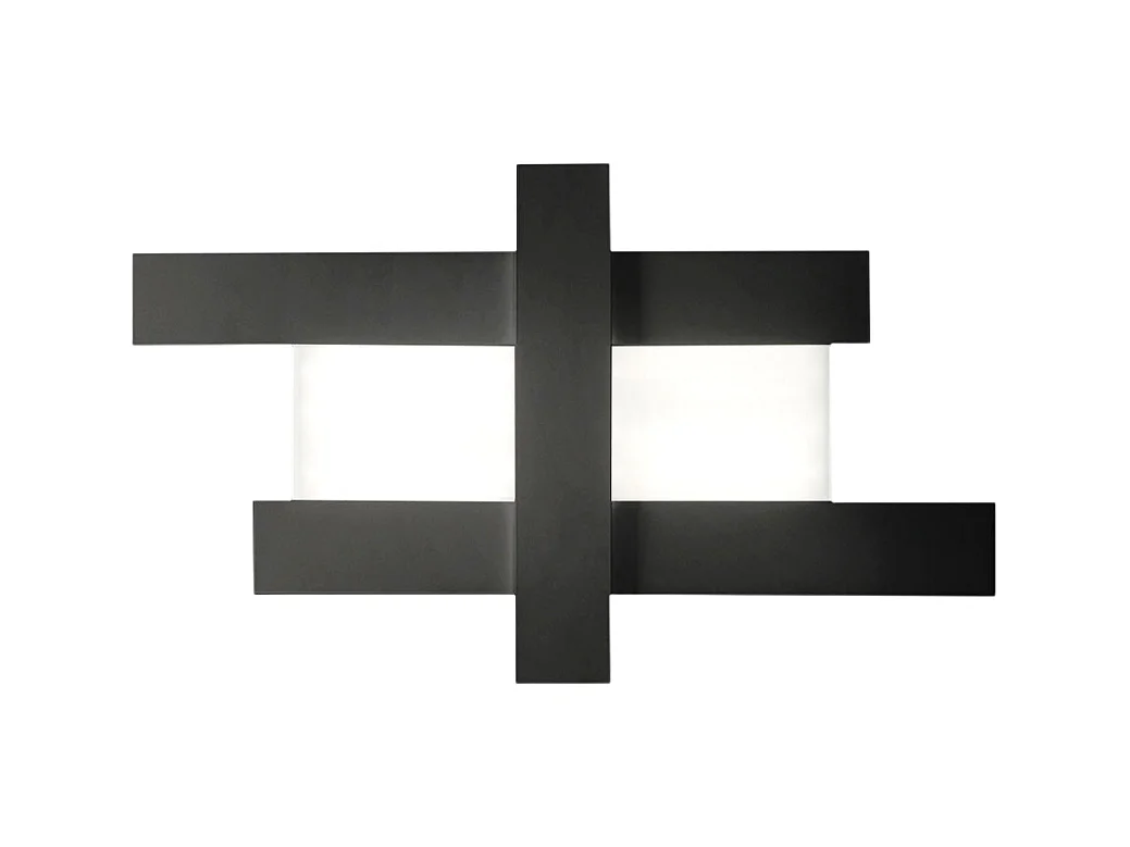 50W schwarze LED-Wandleuchte im modernen Design - Geometrische Stahlstruktur, 3000K warmes Licht, 2620lm, Breite 104 cm, IP20