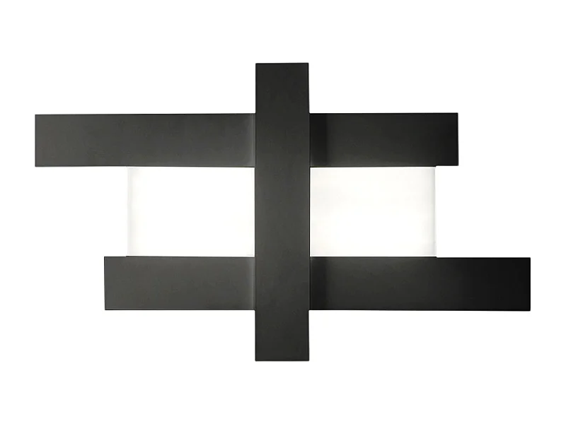 50W schwarze LED-Wandleuchte im modernen Design - Geometrische Stahlstruktur, 3000K warmes Licht, 2620lm, Breite 104 cm, IP20