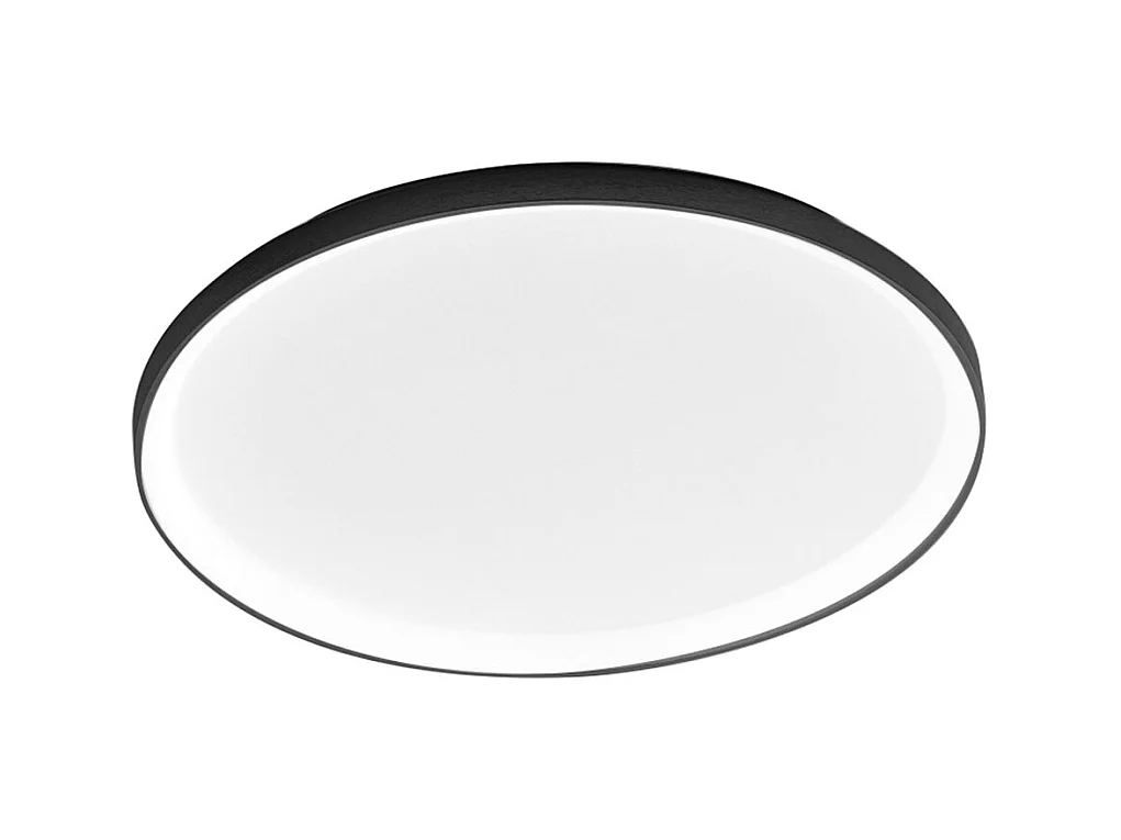 Krizia - Plafón LED regulable 60W - 5300lm, luz cálida 3000K, difusor opal, aluminio negro, d.60 cm, IP20, diseño moderno