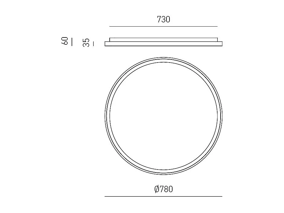 Krizia - Plafonnier LED dimmable 60W - 5300lm, lumière chaude 3000K, diffuseur opale, aluminium noir, d.60 cm, design moderne