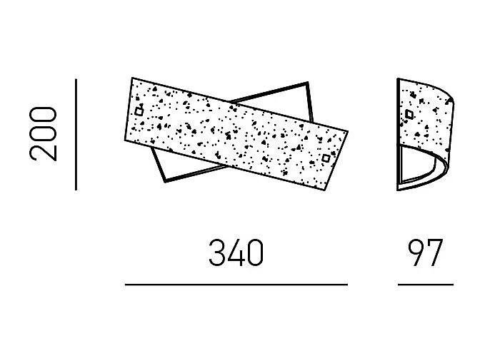 Camilla - Applique argentée 2XE14 max 2X28W IP20 - Applique murale LED 34x20cm