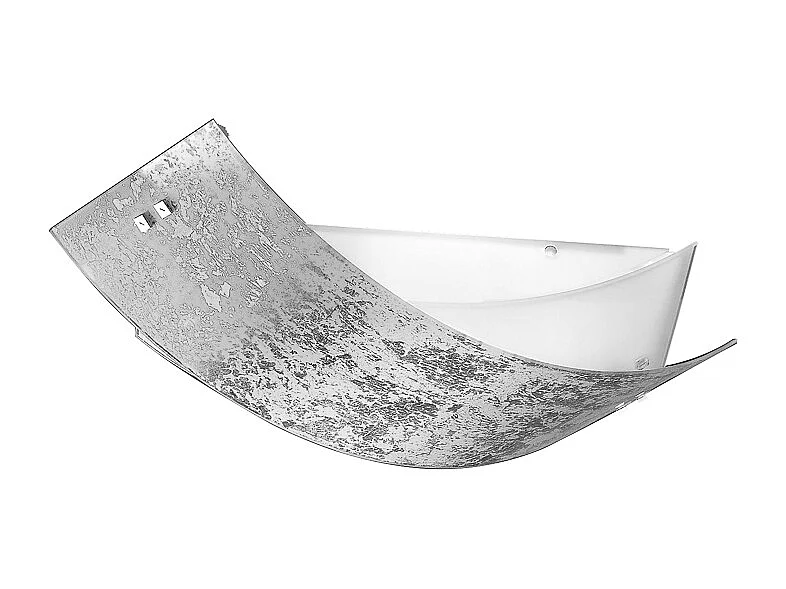 Camilla - Plafonnier argenté 2XE27 max 2X70W IP20 - Applique moderne avec diffuseur en verre argenté et cadre blanc 63,5x39cm