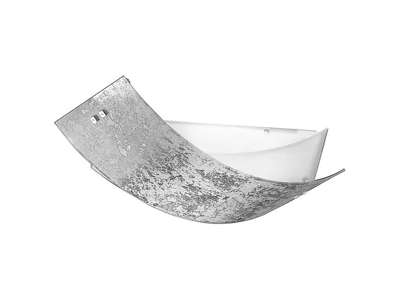 Camilla - Plafonnier argenté 2XE27 max 2X70W IP20 - Applique moderne avec diffuseur en verre argenté et cadre blanc 63,5x39cm