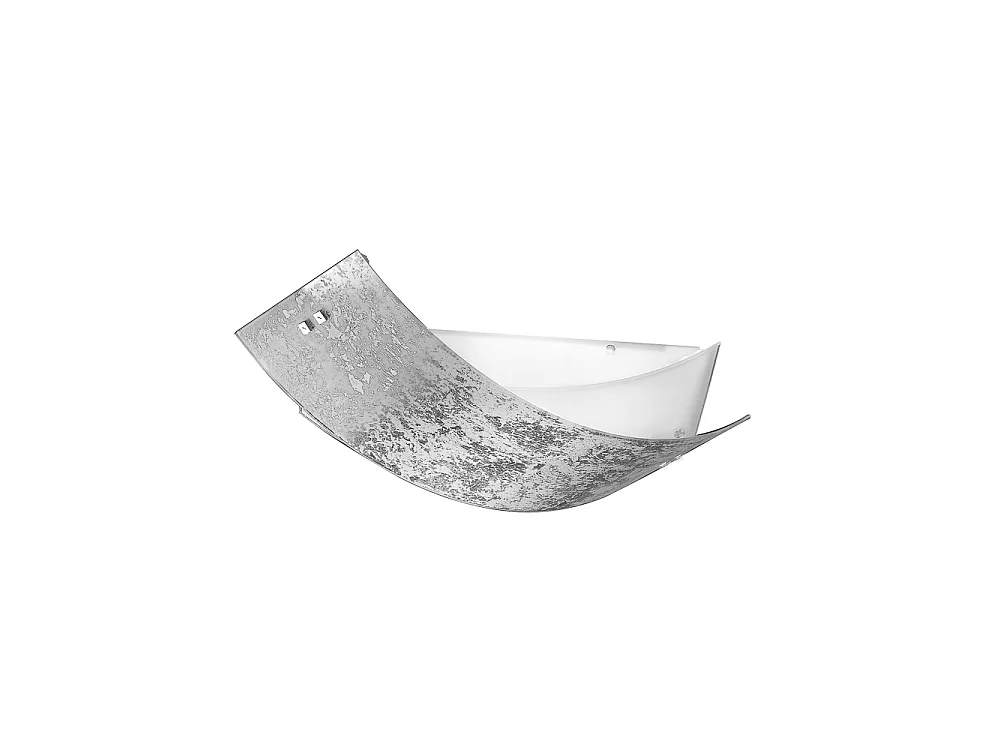 Camilla - Sølv loftslampe 2XE27 max 2X70W IP20 - Moderne væglampe med sølvglasdiffusor og hvid ramme 63,5x39cm