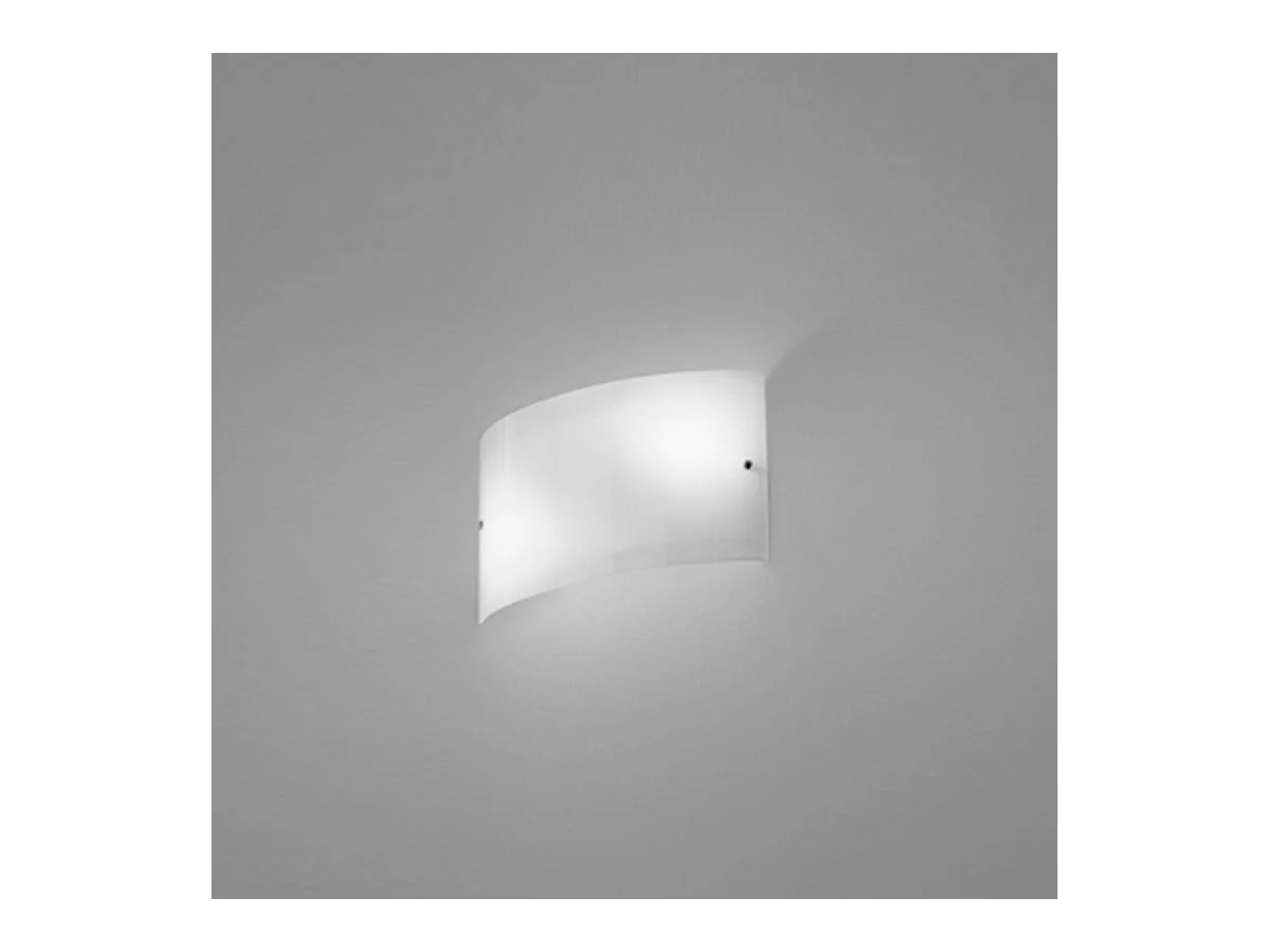 Michela grande applique 35x10cm blanc brillant 2XE14, verre bombé et base chromée, max 2x28W, applique élégante