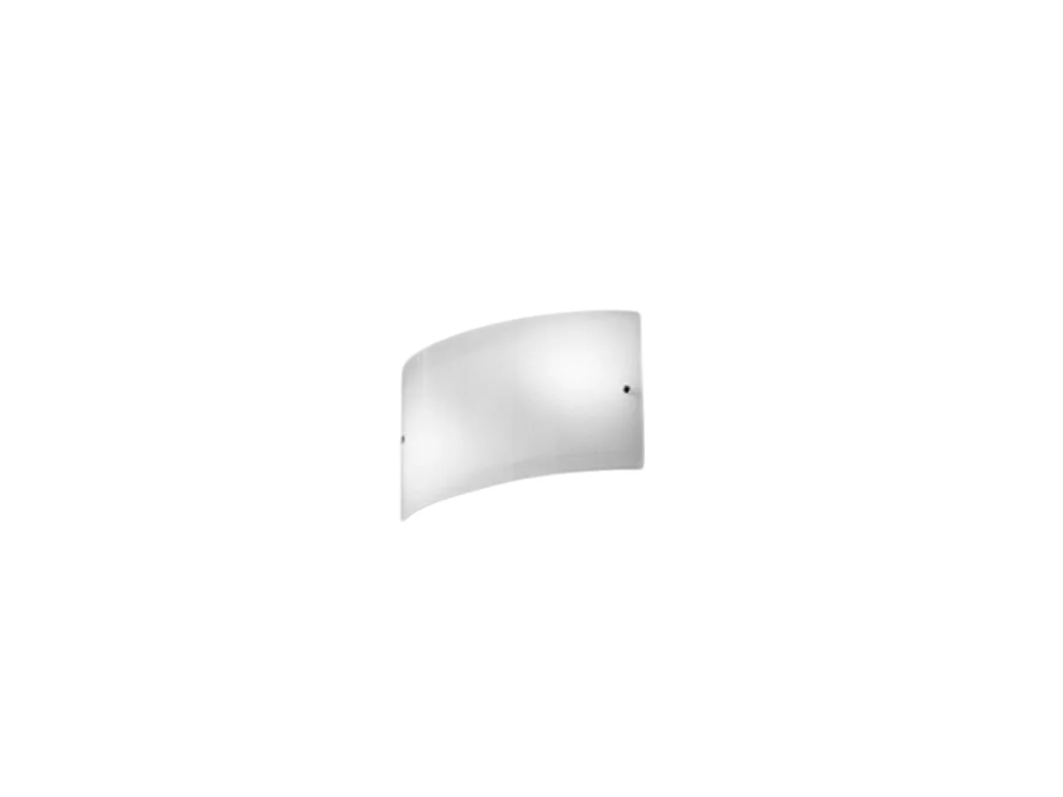 Michela grande applique 35x10cm blanc brillant 2XE14, verre bombé et base chromée, max 2x28W, applique élégante