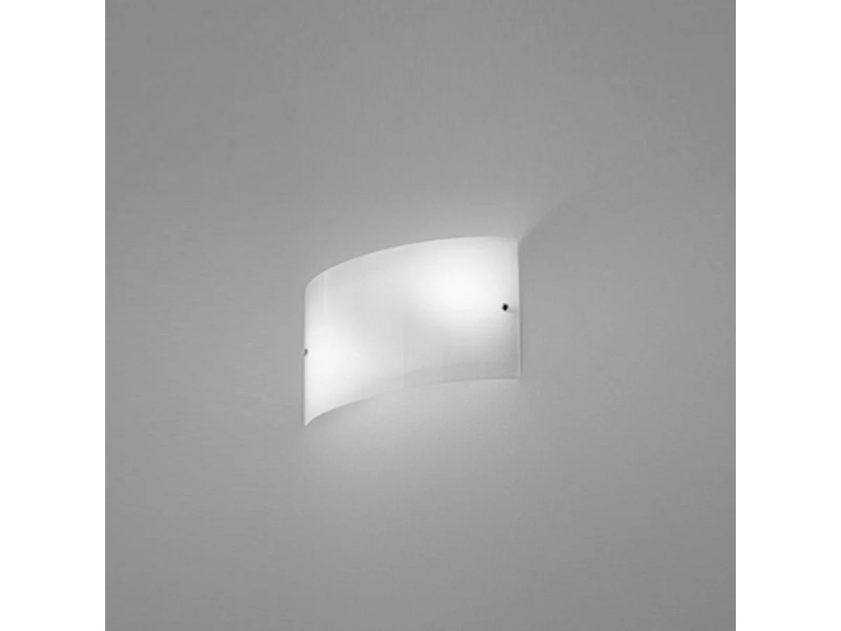 Michela grande applique 35x10cm blanc brillant 2XE14, verre bombé et base chromée, max 2x28W, applique élégante