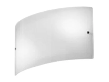 Michela grande applique 35x10cm blanc brillant 2XE14, verre bombé et base chromée, max 2x28W, applique élégante