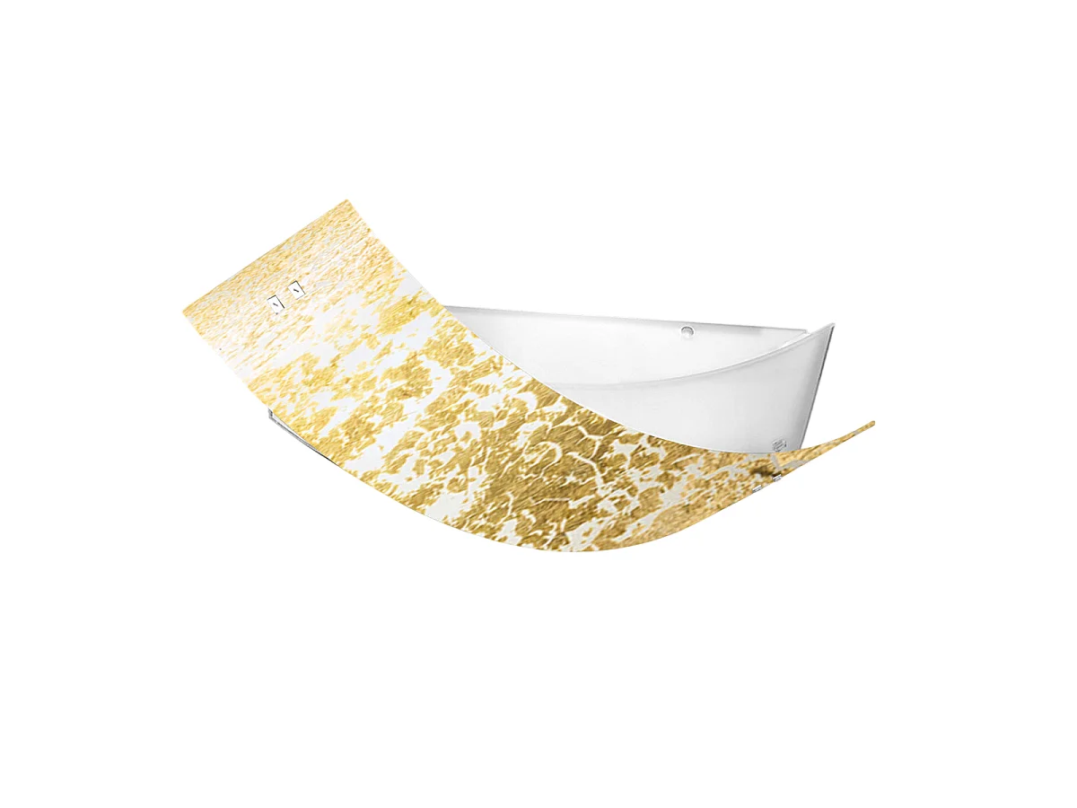 Camilla - Guld loftslampe 2XE27 max 2X70W IP20 - Moderne væglampe med sølvglasdiffusor og hvid ramme 63,5x39cm