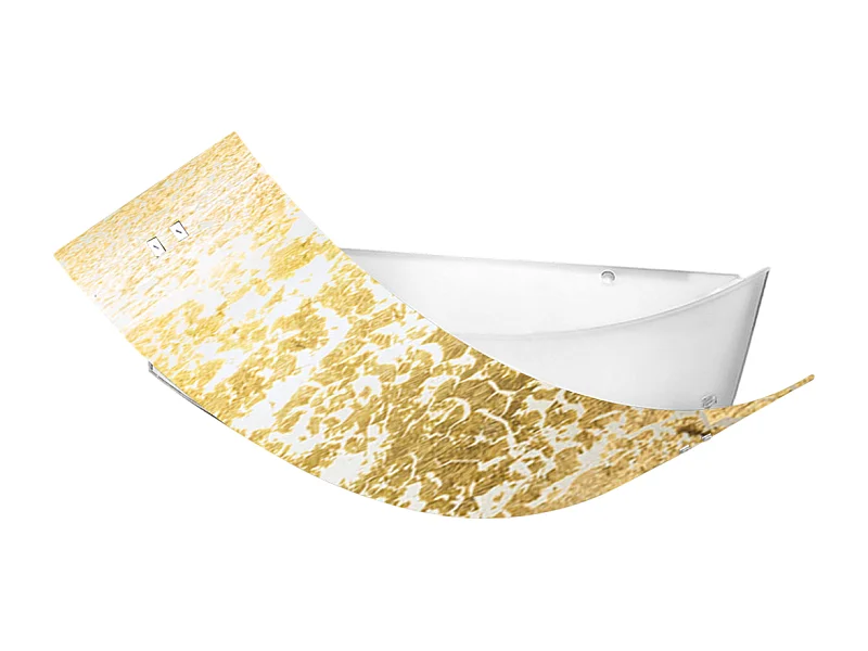Camilla - Lampada da soffitto oro 2XE27 max 2X70W IP20 - Applique da parete moderna con diffusore in vetro argento e montatura bianca 63,5x39cm