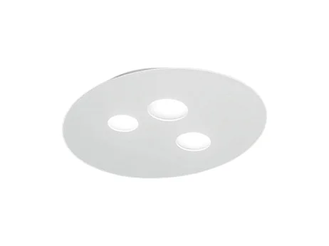 Plafonnier Luna en métal blanc 47,5x40cm, 3 lumières GX53 max 3x8W, design rond moderne, ampoules non fournies