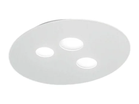 Plafoniera Luna in metallo bianco 47,5x40cm, 3 luci GX53 max 3x8W, IP20, design moderno rotondo, lampadine escluse