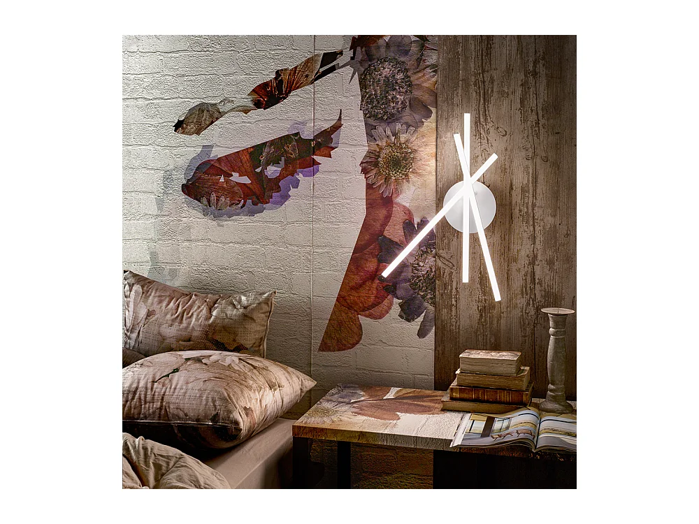 Plafonnier LED moderne Tullia 30W 1700lm lumière naturelle 4000K, géométrique blanc, aluminium et silicone, LED intégrée