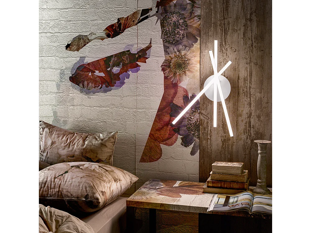 Plafonnier LED moderne Tullia 30W 1700lm lumière naturelle 4000K, géométrique blanc, aluminium et silicone, LED intégrée