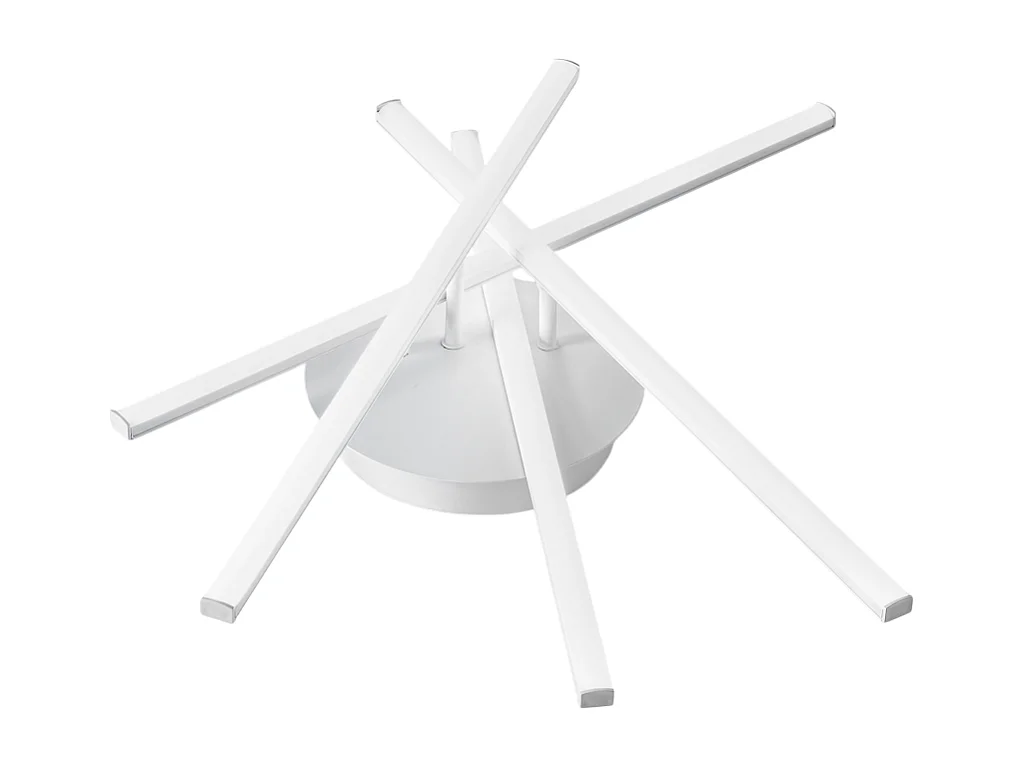 Plafon LED moderno Tullia 30W 1700lm luz natural 4000K, desenho geométrico branco, alumínio e silicone, IP20, LED integrado