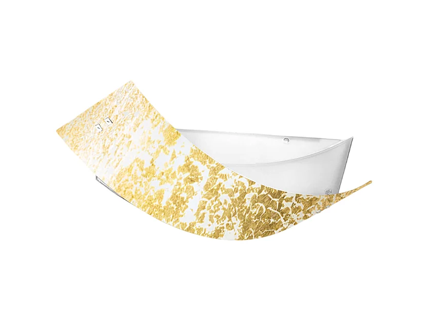 Camilla - Goldene Deckenleuchte 3XE14 max 3X28W IP20 - Moderne Wandleuchte mit silbernem Glasdiffusor und weißem Rahmen 43x30cm