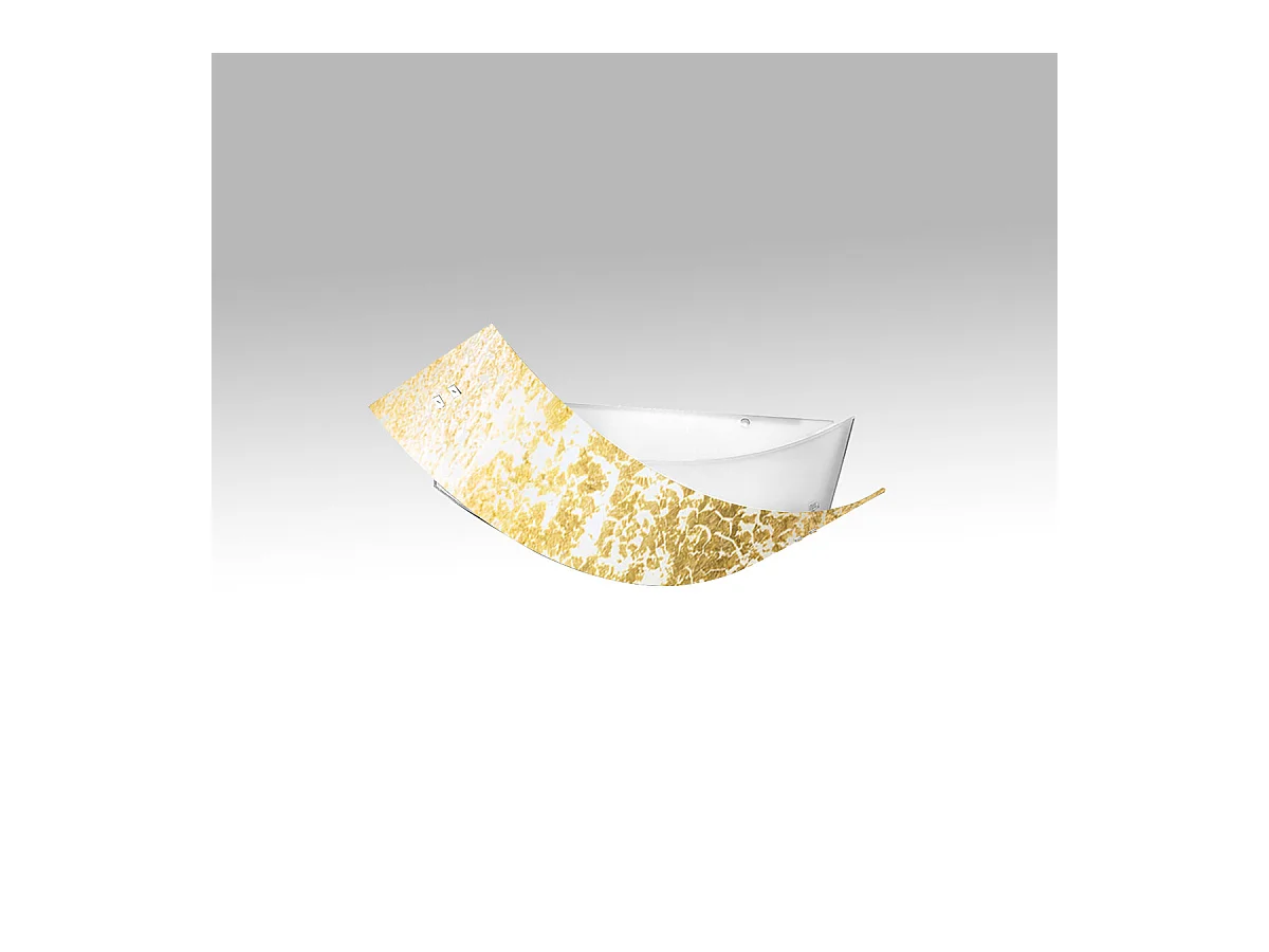 Camilla - Goldene Deckenleuchte 3XE14 max 3X28W IP20 - Moderne Wandleuchte mit silbernem Glasdiffusor und weißem Rahmen 43x30cm