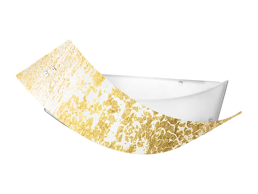 Camilla - Lampada da soffitto oro 3XE14 max 3X28W IP20 - Applique da parete moderna con diffusore in vetro argento e montatura bianca 43x30cm