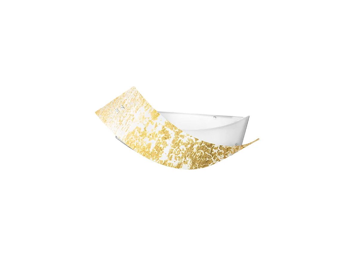 Camilla - Guld loftslampe 3XE14 max 3X28W IP20 - Moderne væglampe med sølvglasdiffusor og hvid ramme 43x30cm