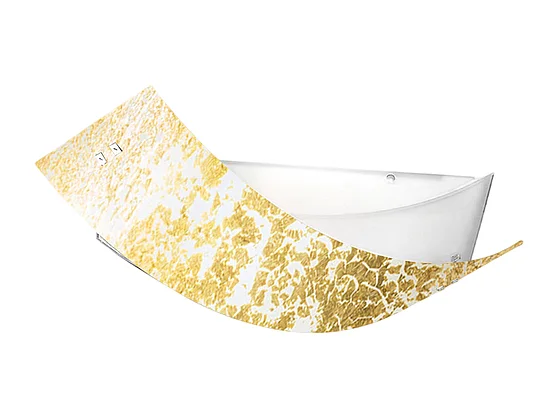 Camilla - Goldene Deckenleuchte 3XE14 max 3X28W IP20 - Moderne Wandleuchte mit silbernem Glasdiffusor und weißem Rahmen 43x30cm