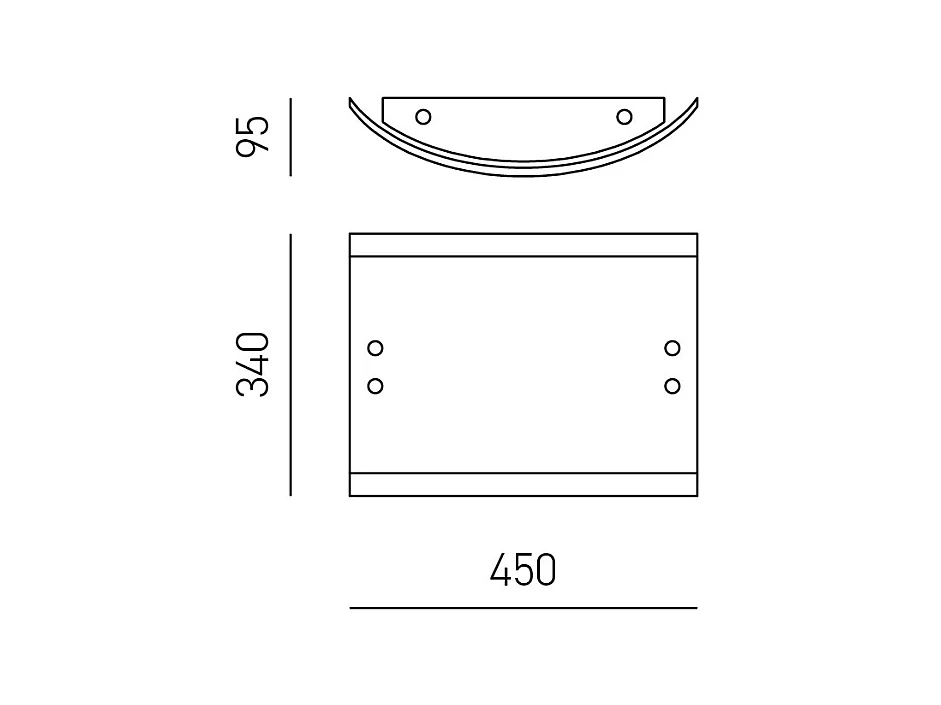 Plafonnier Lecce verre satiné blanc 45x34cm, 2xE27 max 52W, structure métal chromé, IP20, design simple, ampoules exclues