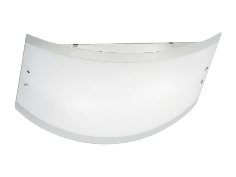 Plafon Lecce em vidro acetinado branco 45x34cm, 2 luzes E27 max 52W, IP20, estrutura metálica com detalhes cromados, lâmpada não incluída