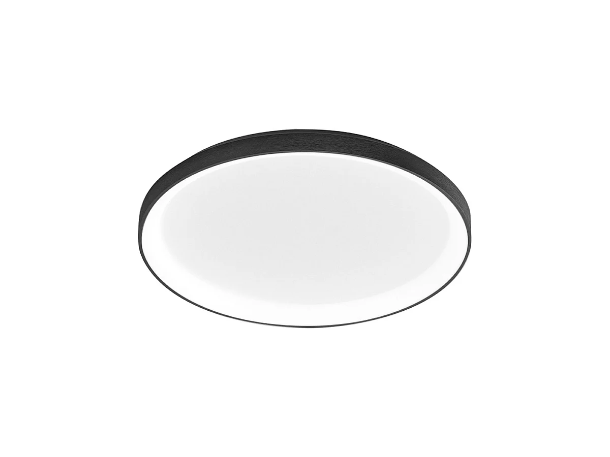 Krizia - Modern 50W dimmable LED ceiling light - 4100lm, 3000K warm light, black aluminum, opal diffuser, diameter 45 cm, IP20