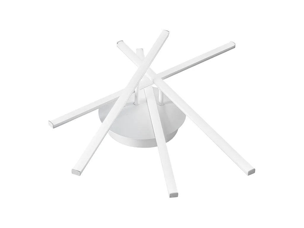 Plafonnier LED moderne Tullia 40W 2200lm lumière chaude 3000K, design étoile, aluminium blanc satiné, LED intégrée