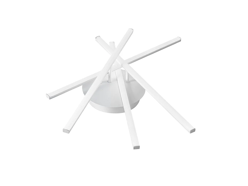 Luminária de teto LED moderna Tullia, 40W, 2200lm, luz quente 3000K, design de estrela, alumínio branco acetinado, IP20, LED integrado