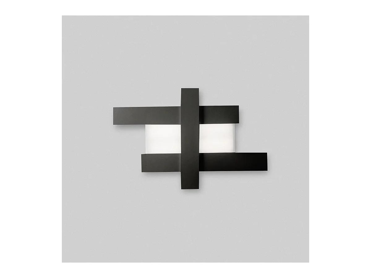 Aplique LED de diseño moderno 40W negro - Estructura geométrica de acero, luz cálida 3000K, 2620lm, ancho 84 cm, IP20