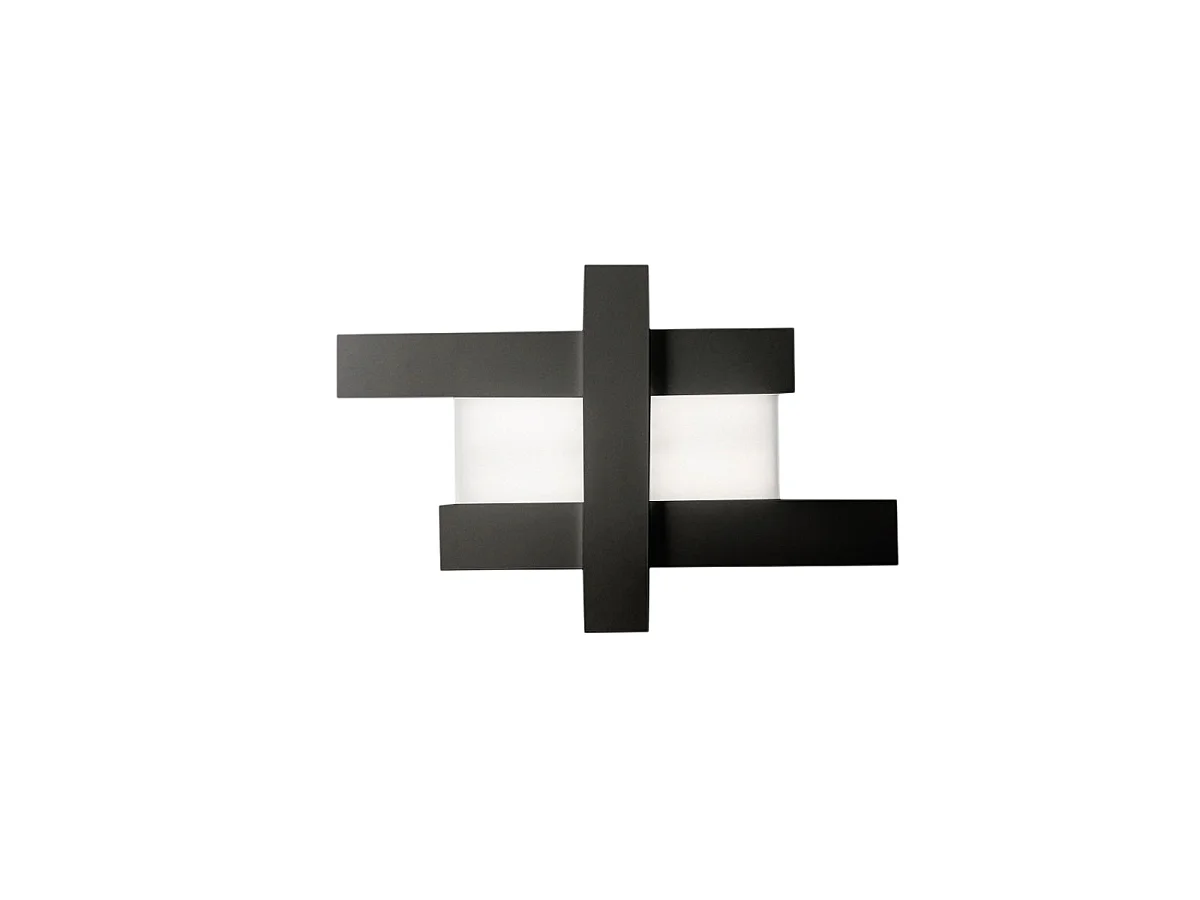 Aplique de pared LED negro de diseño moderno de 40 W - Estructura geométrica de acero, luz cálida 3000 K, 2620 lm, ancho 84 cm, IP20